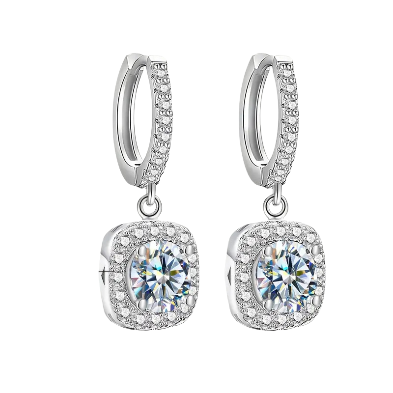 S925 Silver  Moissanite  MoissaGlow Drop Earrings