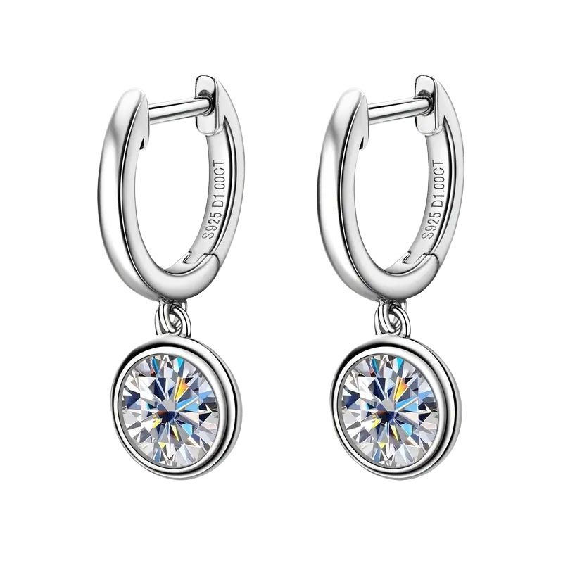 S925 Silver Moissanite MoissaPure 6.5mm Earrings