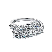 S925 Silver Twisted Moissanite Open Ring