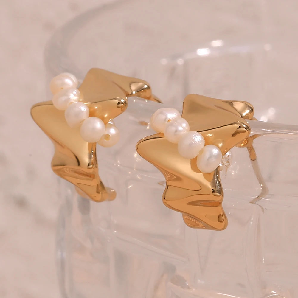 Pearl Geometric Earrings