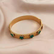 Elegant Gold Plated Clover Bracelet