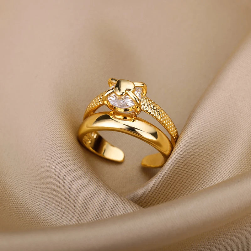 Double Ring with Zirconia