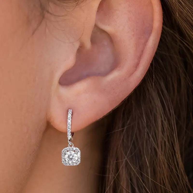 S925 Silver  Moissanite  MoissaGlow Drop Earrings