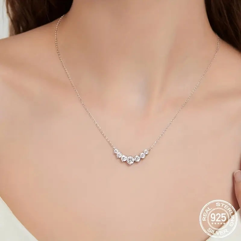 S925 Silver CelestiaLuxe Moissanite Necklace